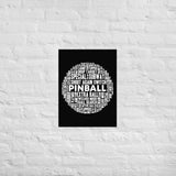 PINBALL WORDS WHITE BALL PINBALL POSTER