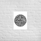 PINBALL WORDS BLACK BALL PINBALL POSTER