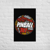 PINBALL WORDS BALL SHAPED PINBALL POSTER