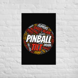 PINBALL WORDS BALL SHAPED PINBALL POSTER