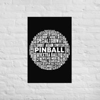 PINBALL WORDS WHITE BALL PINBALL POSTER