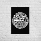 PINBALL WORDS WHITE BALL PINBALL POSTER