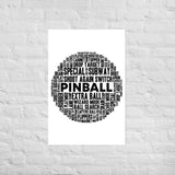 PINBALL WORDS BLACK BALL PINBALL POSTER