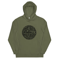 PINBALL WORDS BLACK BALL PINBALL HOODIE