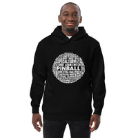 PINBALL WORDS WHITE BALL PINBALL HOODIE