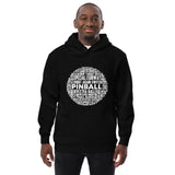 PINBALL WORDS WHITE BALL PINBALL HOODIE