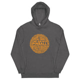 PINBALL WORDS ORANGE BALL PINBALL HOODIE