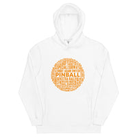 PINBALL WORDS ORANGE BALL PINBALL HOODIE