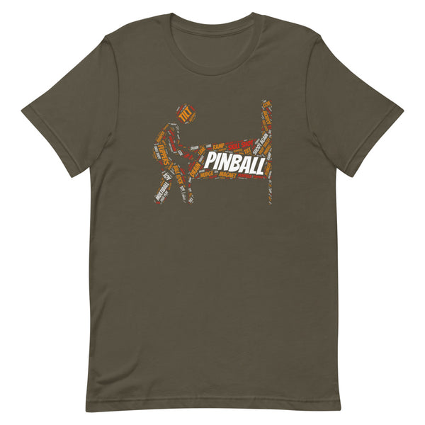 PINBALL WORDS PINBALL PLAYER PINBALL T-SHIRT