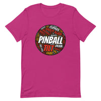 PINBALL WORDS PINBALL SHAPED PINBALL T-SHIRT