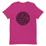 PINBALL WORDS BLACK BALL PINBALL T-SHIRT