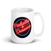 PINBALLS AND DREAMS NEON CIRCLE LOGO MUG