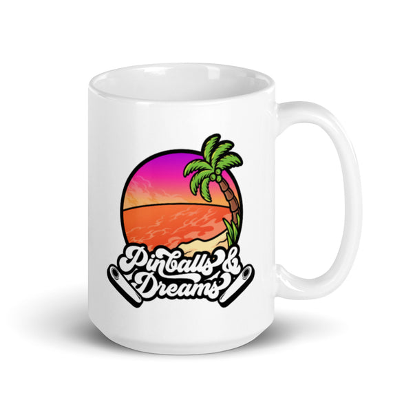 PINBALLS AND DREAMS BEACH PINBALL MUG