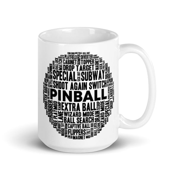 PINBALL WORD BALL BLACK PINBALL MUG